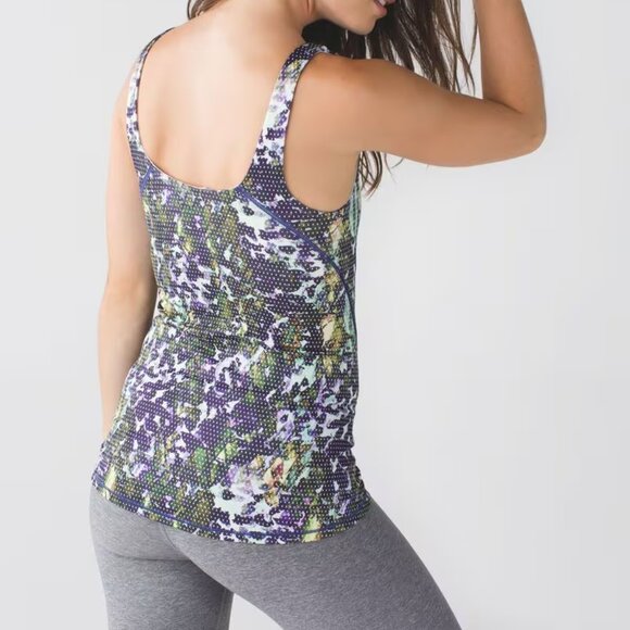 lululemon athletica Tops - LULULEMON AMALA TANK FLORAL SPORT WHITE MULTI SIZE 12